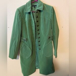 Vesti Green Corduroy Trench Coat